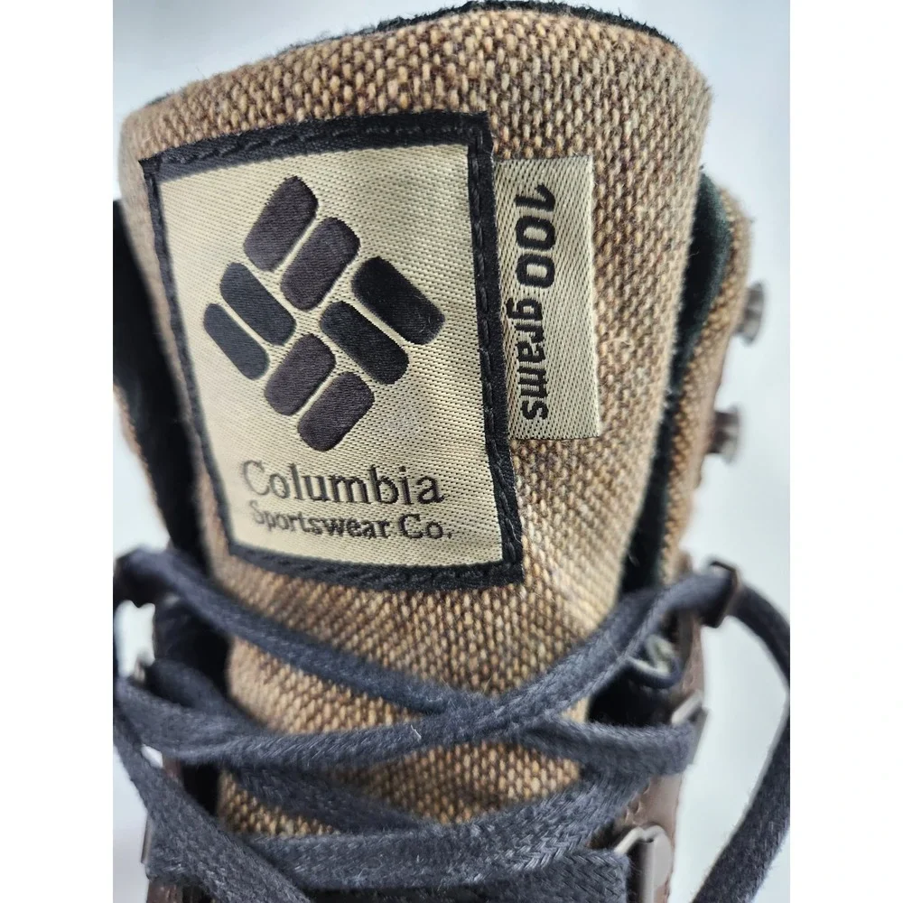 COLUMBIA BUGABOOT Thermal Lining Omni-Heat Men 9 Waterproof Boots Leather Rubber